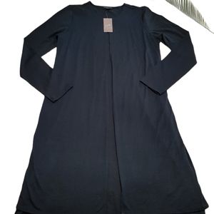 J. Jill Black Long‎ Sleeve Pleated Front Dress S